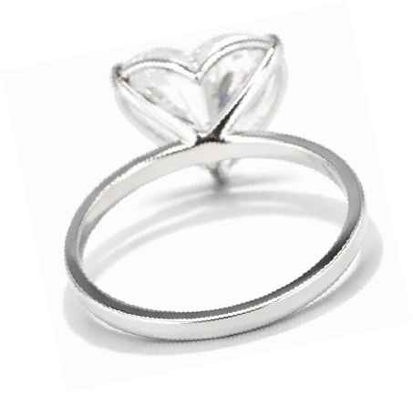 ラボグロウンホワイトダイヤモンドホワイトゴールドハートリング