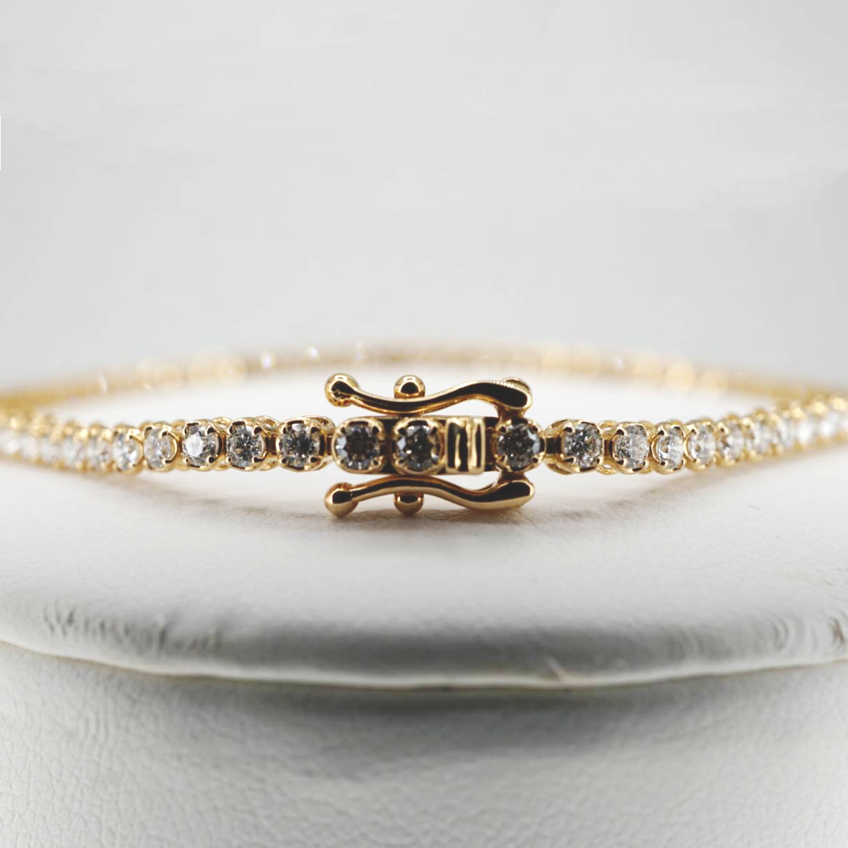 ラボグロウンダイヤモンド ゴールドテニスブレスレット ラウンド - 20ct