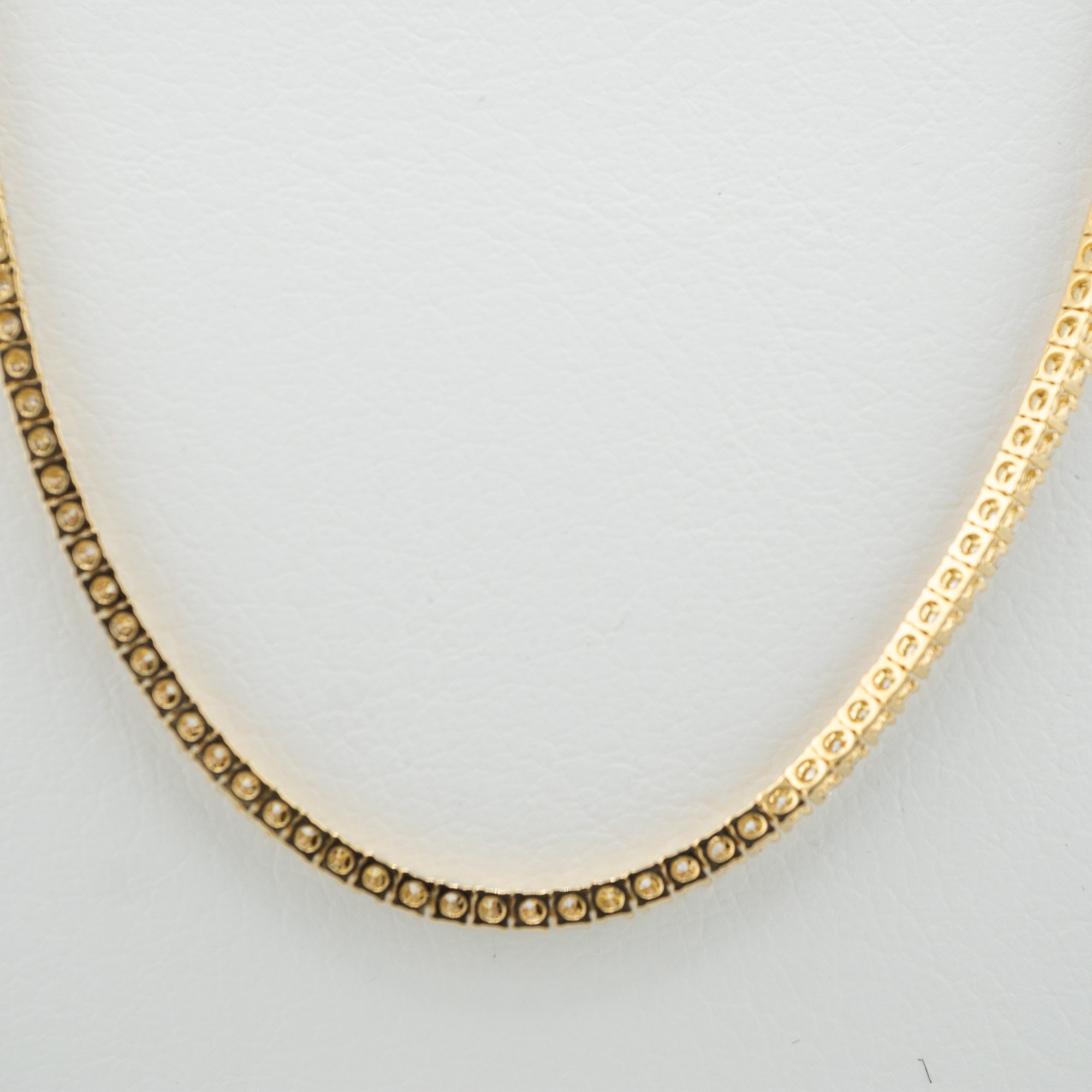 ラボグロウンダイヤモンド ゴールド テニスネックレス ラウンド - 5ct