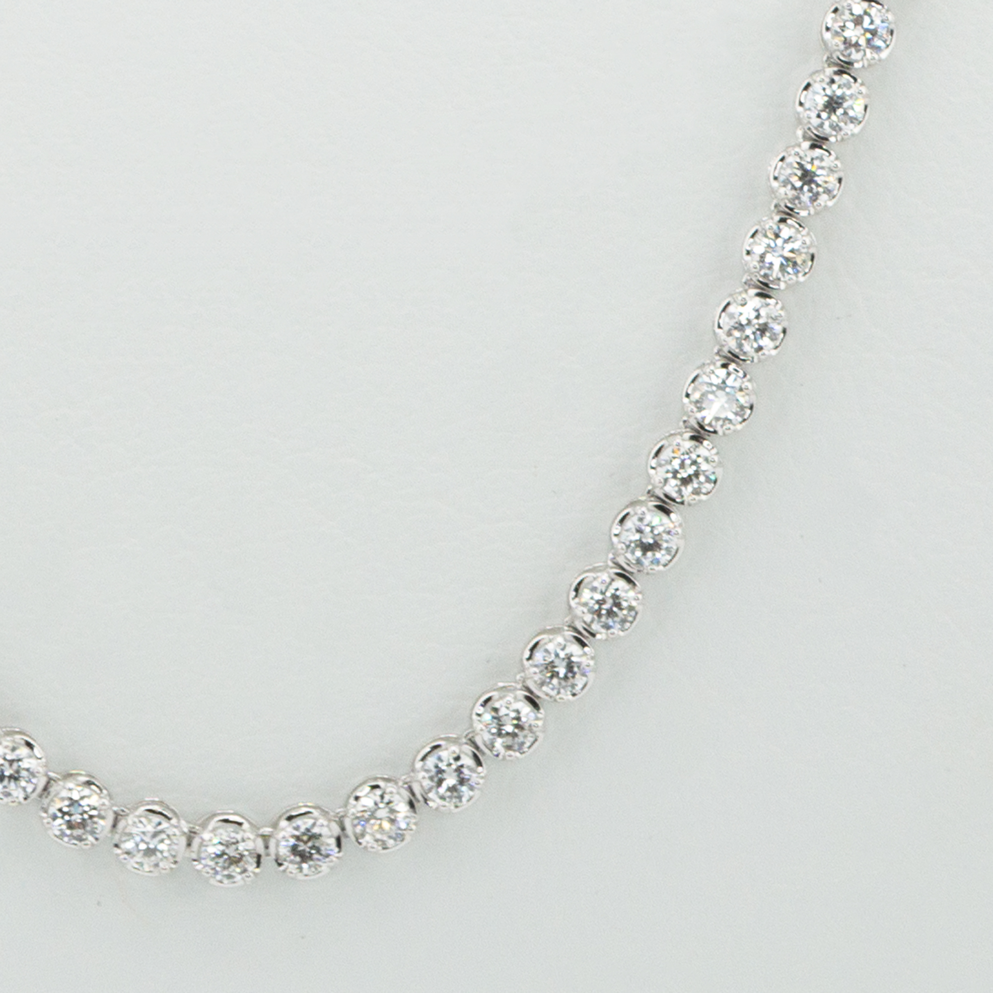 ラボグロウンダイヤモンド ゴールド テニスネックレス ラウンド - 20ct