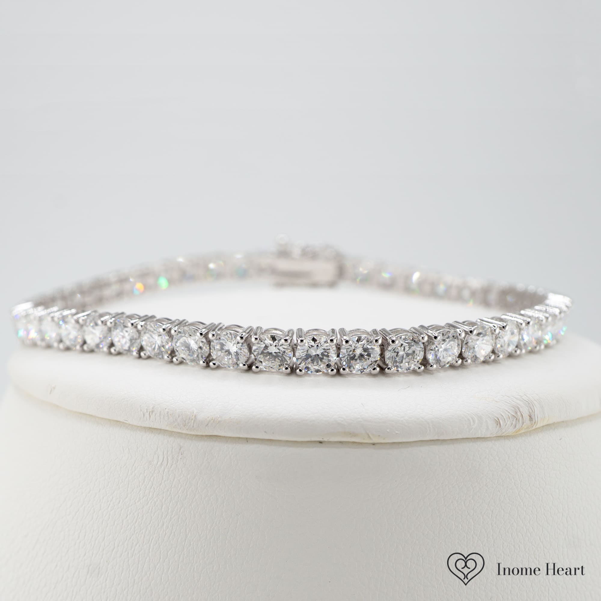 ラボグロウンダイヤモンド ゴールドテニスブレスレット スクエア - 3ct