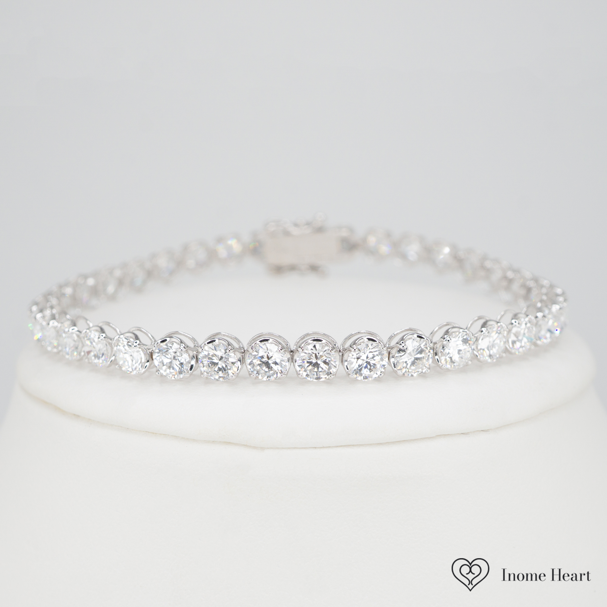 ラボグロウンダイヤモンド ゴールドテニスブレスレット ラウンド - 10ct