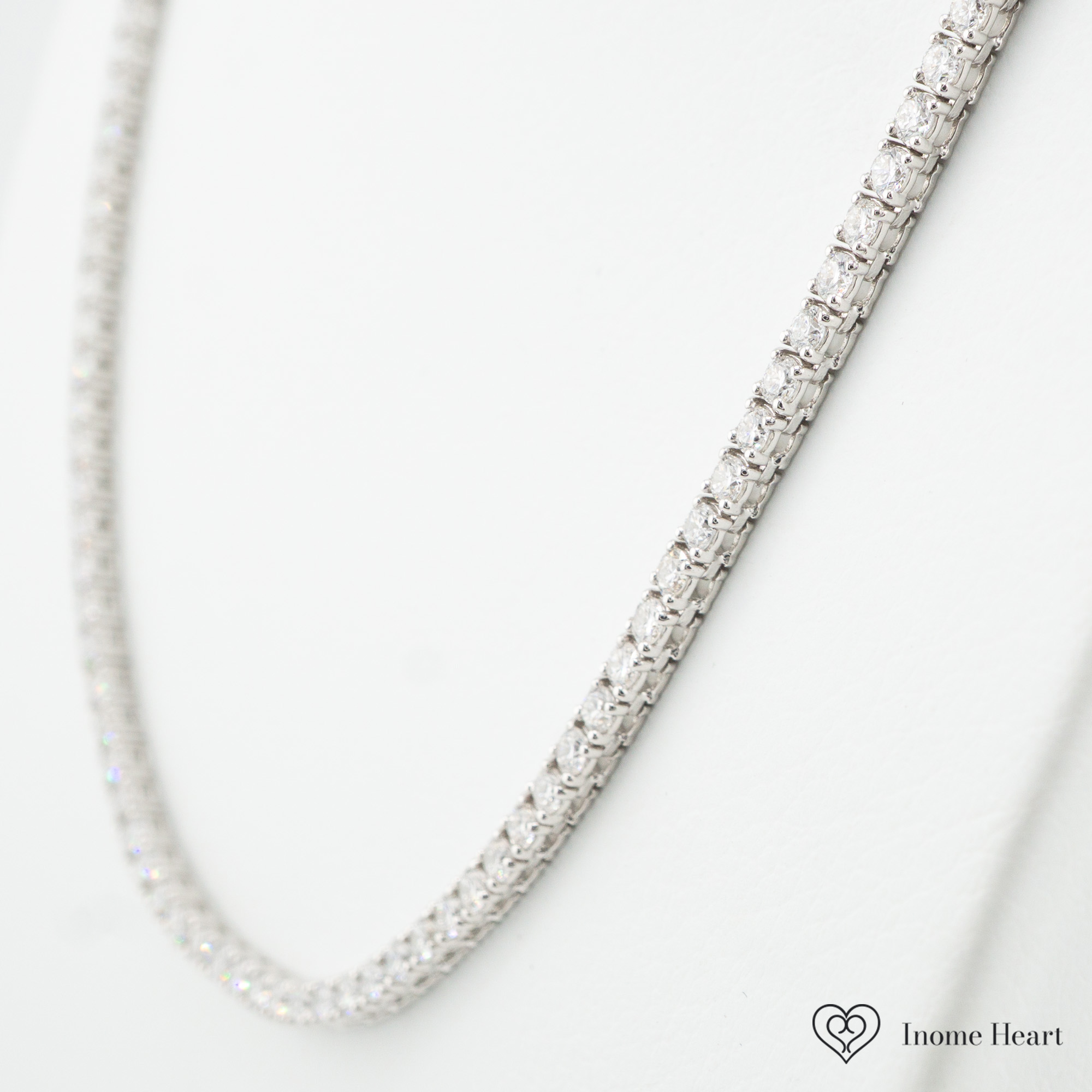 ラボグロウンダイヤモンド ゴールド テニスネックレス スクエア - 8ct