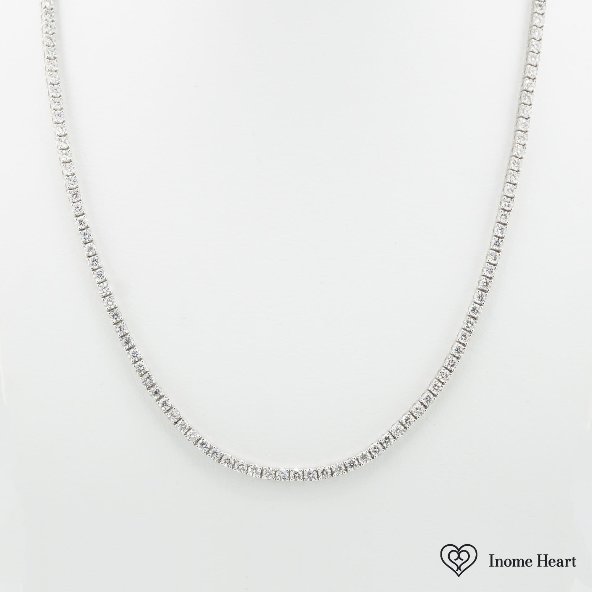 ラボグロウンダイヤモンド ゴールド テニスネックレス スクエア - 8ct