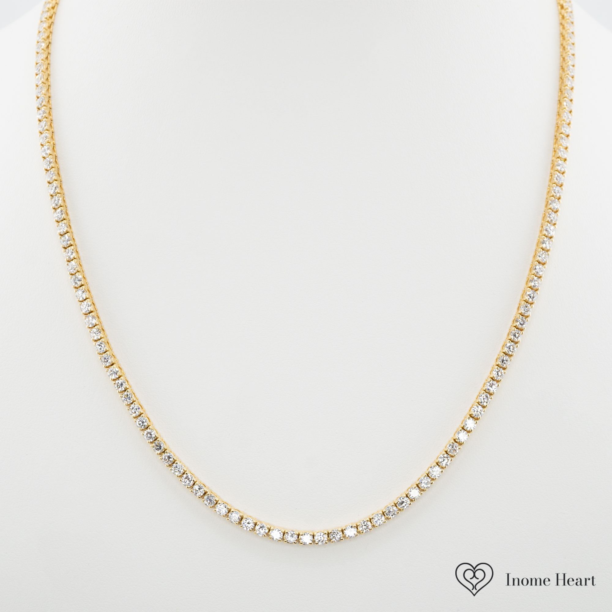 ラボグロウンダイヤモンド ゴールドテニスネックレス スクエア - 15ct