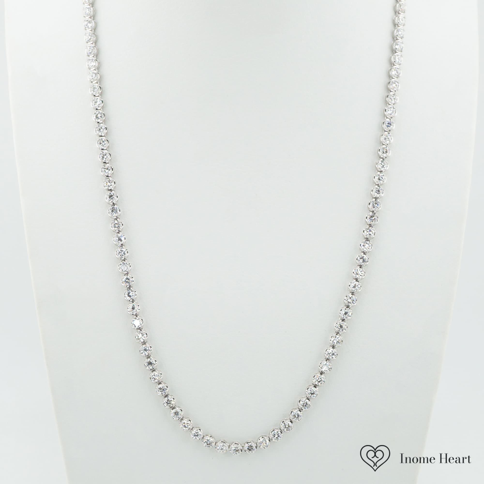 ラボグロウンダイヤモンド ゴールド テニスネックレス ラウンド - 8ct