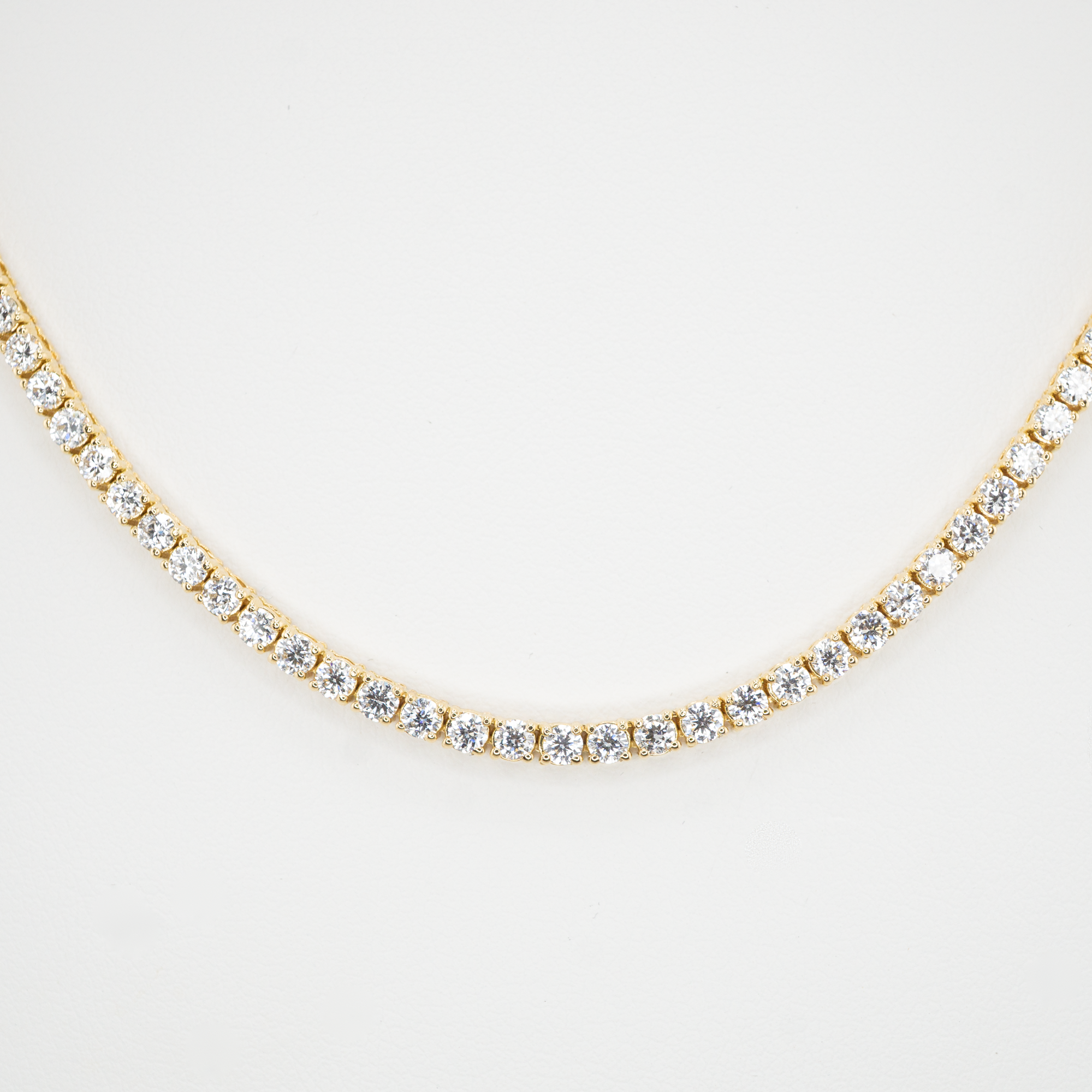 ラボグロウンダイヤモンド ゴールド テニスネックレス スクエア - 20ct