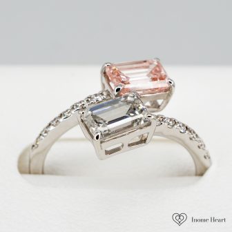 ラボグロウンダイヤモンド ゴールド ダブルリング - 1ct