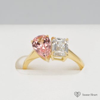 ラボグロウンダイヤモンド ゴールド ダブルリング - 2.5ct