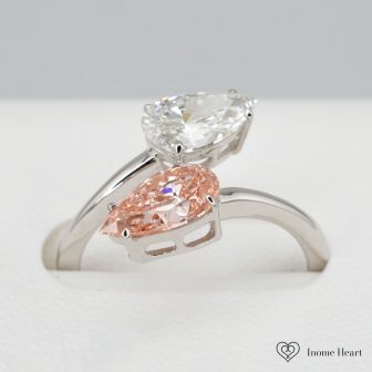 ラボグロウンダイヤモンド ゴールド ダブルリング - 2ct