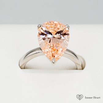 ラボグロウンダイヤモンド ペアシェイプカット ゴールド リング - 5.03ct
