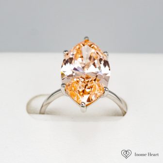 ラボグロウンダイヤモンド マーキスカット ゴールド リング - 6.01ct