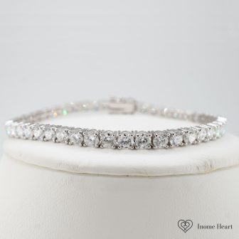 ラボグロウンダイヤモンド ゴールドテニスブレスレット スクエア - 20ct