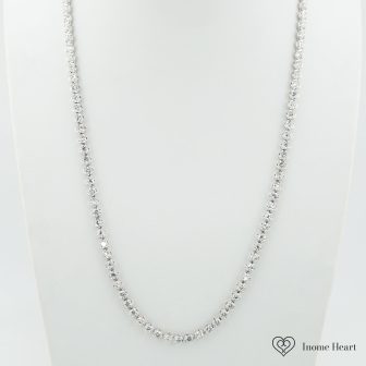 ラボグロウンダイヤモンド ゴールド テニスネックレス ラウンド - 20ct