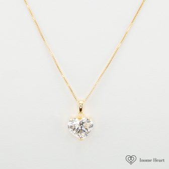 ラボグロウン ダイヤモンド ハート ゴールド ネックレス - 1ct