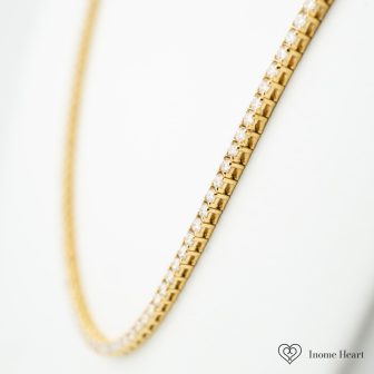 Lab-Grown Diamond Gold Tennis Necklace Square - 5ct