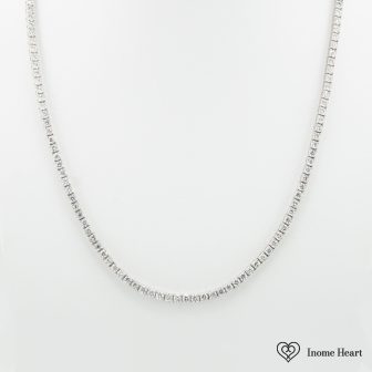 ラボグロウンダイヤモンド ゴールド テニスネックレス スクエア - 8ct