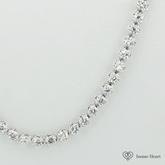 Lab-Grown Diamond Gold Tennis Necklace Round - 8ct
